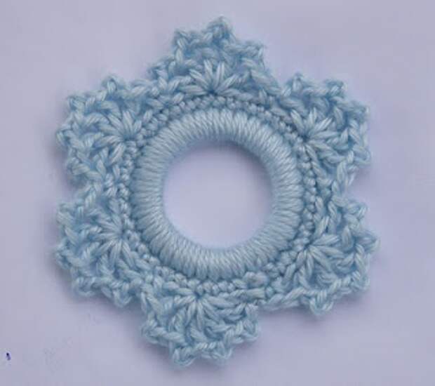Whiskers & Wool: Lacy Snowflake Ring Ornament free crochet pattern