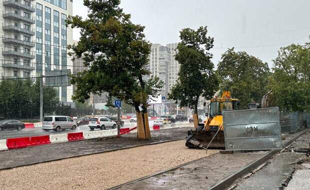 Работы по благоустройству Волгоградского проспекта в Москве. Фото: мобильный репортер, АГН 