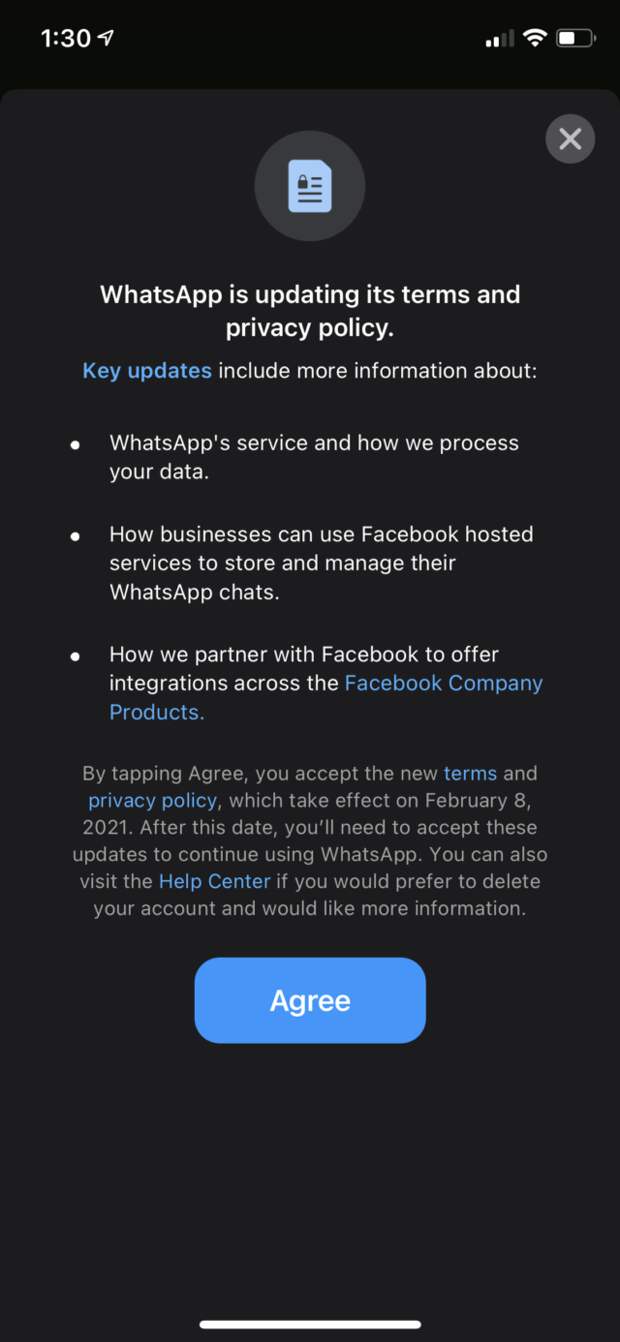 WhatsApp будет передавать данные Facebook
