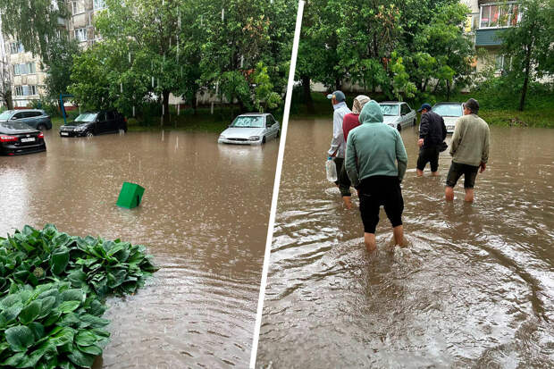 Житель Подольска пожаловался, что двор его дома превращается в сточную канаву после дождей