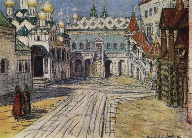 Царская площадка и Красное крыльцо Грановитой палаты в Кремле. 1904
