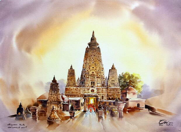 Таиланд в акварельных картинах Thanakorn Chaijinda