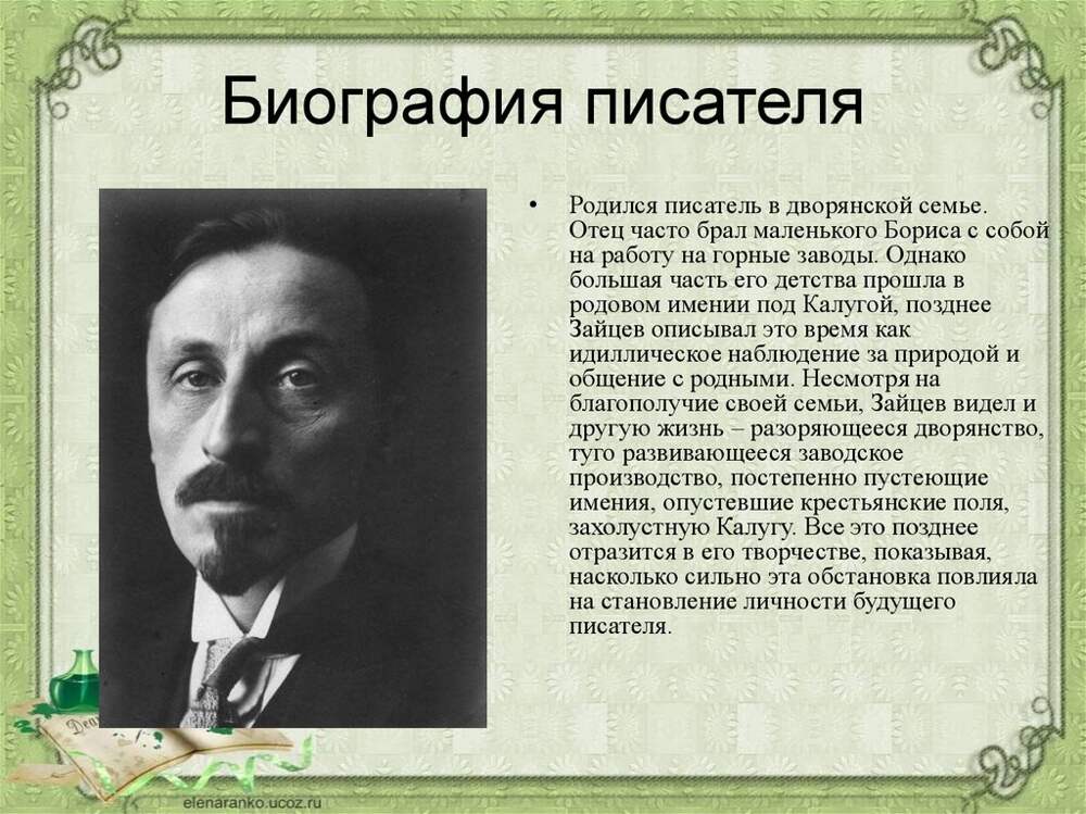 Борис константинович зайцев презентация