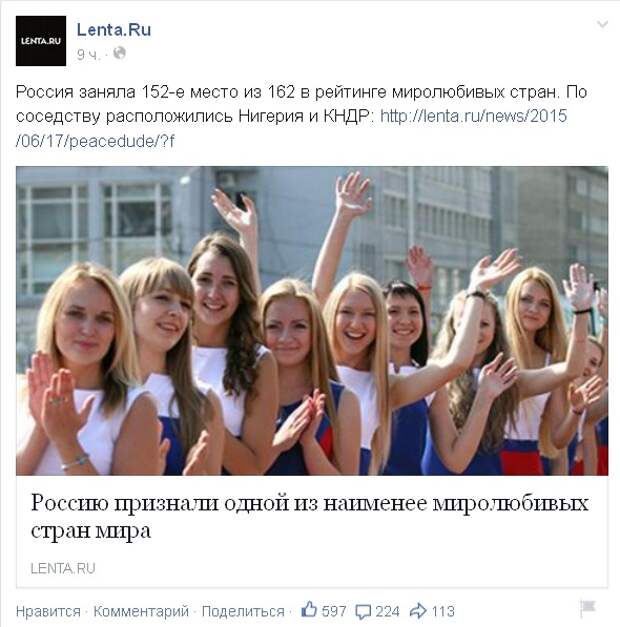 Инфоснаряды и сведения: Индекс миролюбия - пропагандистский заказ