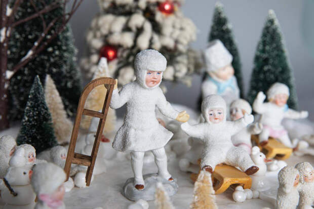 Snow babies, Германия, фарфор, 1900-1920 годы