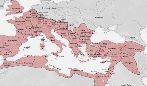 Римская империя в правление Траяна, в границах от Британии до Месопотамии - Траян: император и полководец | Военно-исторический портал Warspot.ru