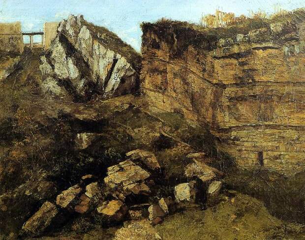 Courbet Gustave Crumbling Rocks. Курбе, Гюстав
