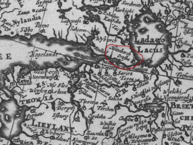 Фрагмент карты Николаса Вицхера. 1660г.