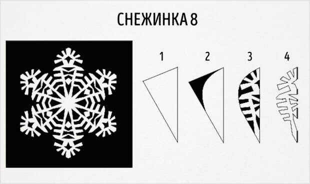 20 схем восхитительных снежинок из бумаги