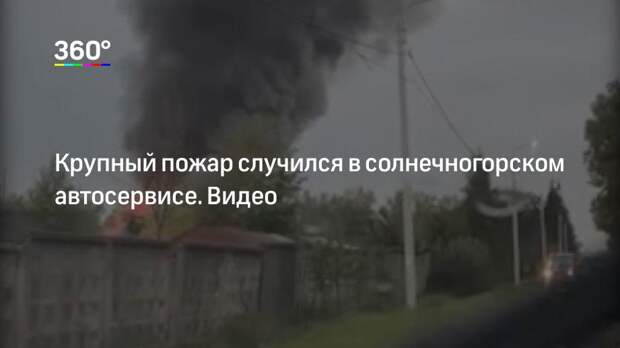Крупный пожар случился в солнечногорском автосервисе. Видео