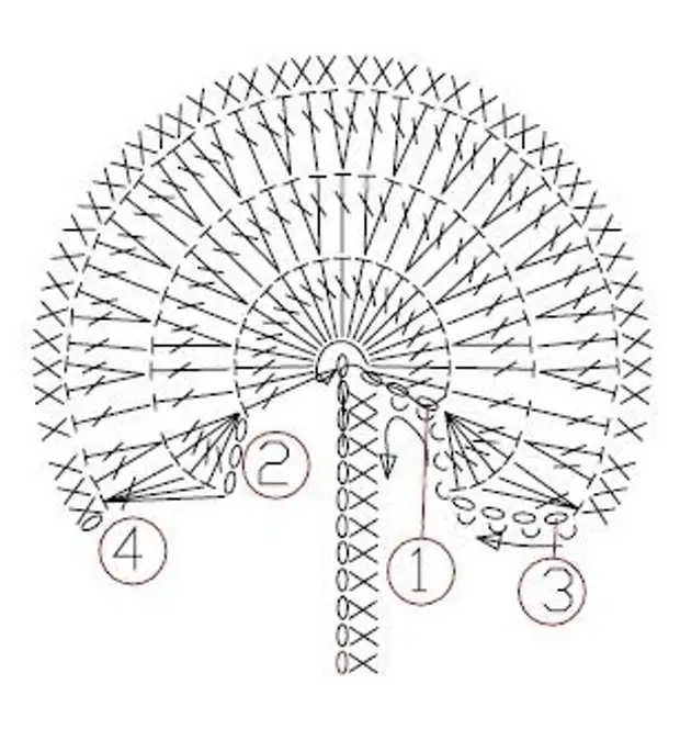 Схема одуванчика для вязания