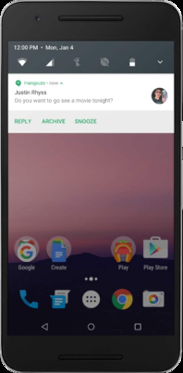 новые уведомления в Android N