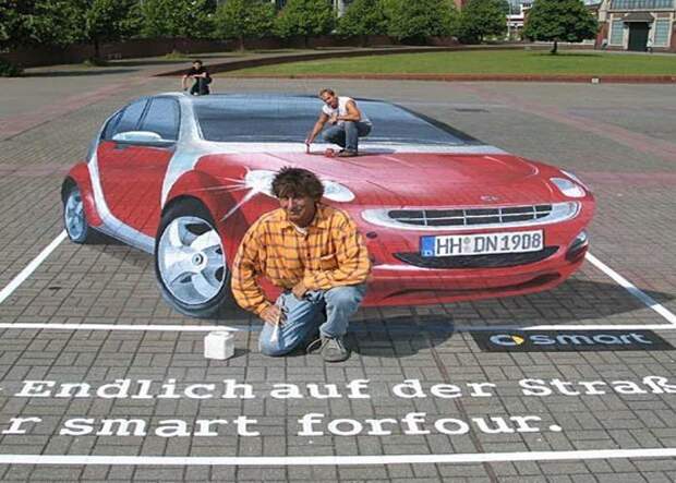 3d рисунки на асфальте асфальт, объем, рисунки