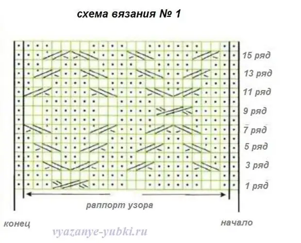 Узор спицами схема для юбки