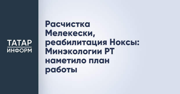 Расчистка Мелекески, реабилитация Ноксы: Минэкологии РТ наметило план работы
