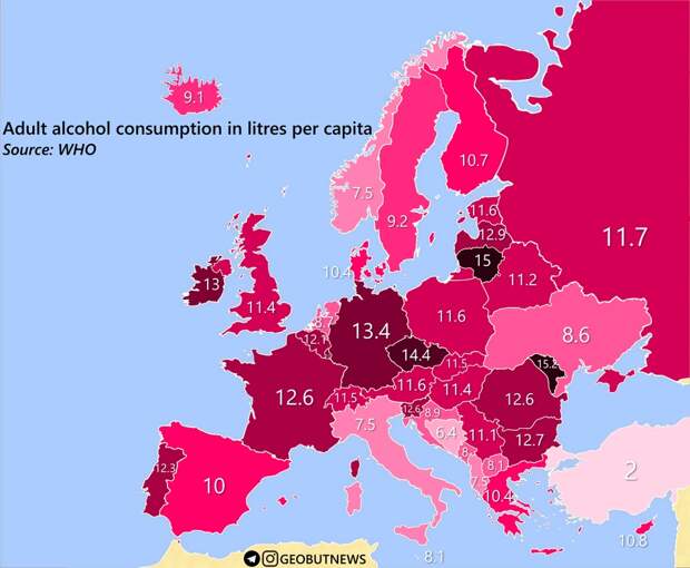 Потребление спиртного в Европе, миф о русском пьянстве и запрет спортивной алкорекламы