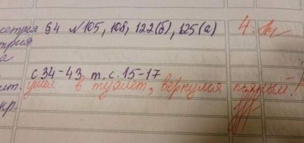 Учительские перлы из школьных дневников дневник, записи, записи в дневниках, школа, юмор