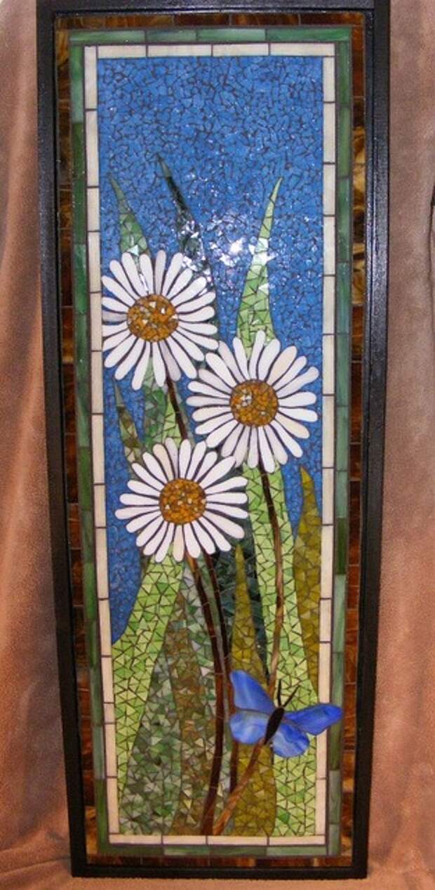 Think Spring!  30x15 inches  Stained Glass, Tempered Glass  ©  2012 Annie Thomas-Burke