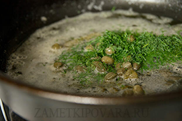 Жареная камбала по-гренобльски