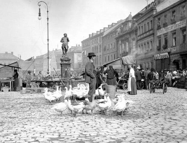 Рынок в Байройте, Германия Рынок в Байройте, Германия ХХ век, винтаж, восстановленные фотографии, европа, кусочки истории, путешествия, старые снимки, фото