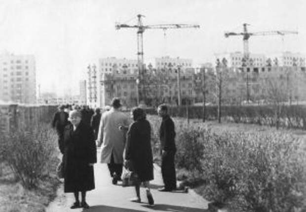 Строительство в Кузьминках. 1968 год / Фото: pastvu.com/uploaded by georfed