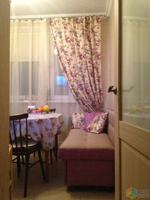Кухня в доме П44, расстановка кухонной мебели, шторы на кухню Кухня в доме П44, расстановка кухонной мебели, шторы на кухню