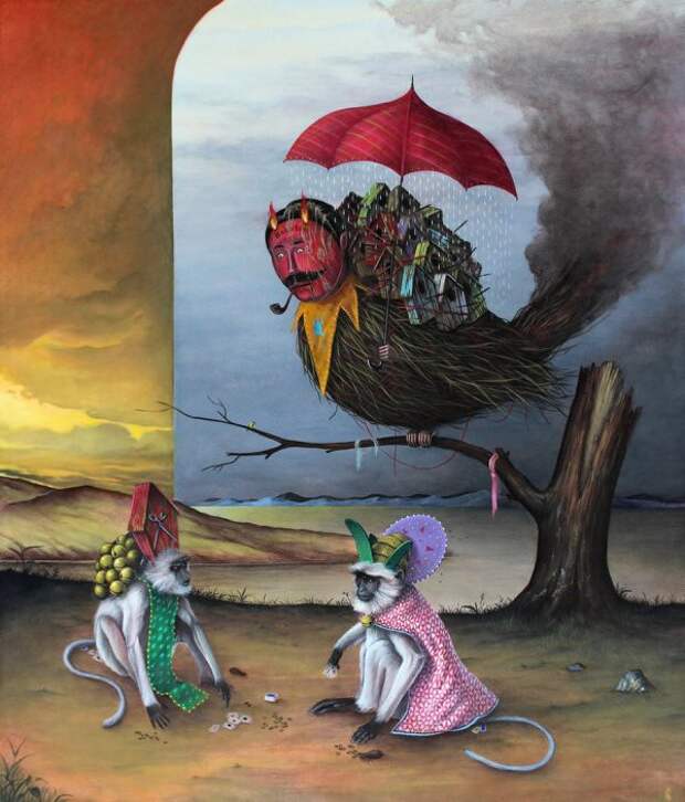 Невиданные чудо-звери из страшных сказок. Рисует El Gato Chimney живопись, искусство