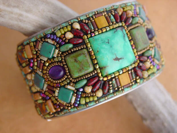 Mosaic Channel Cuff Bracelet