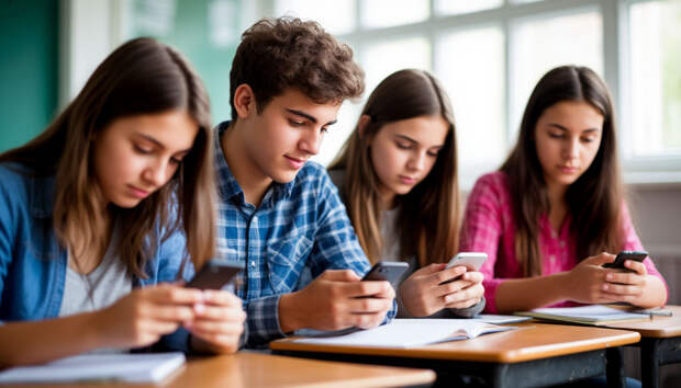 Американские школьники против запрета мобильников в школах