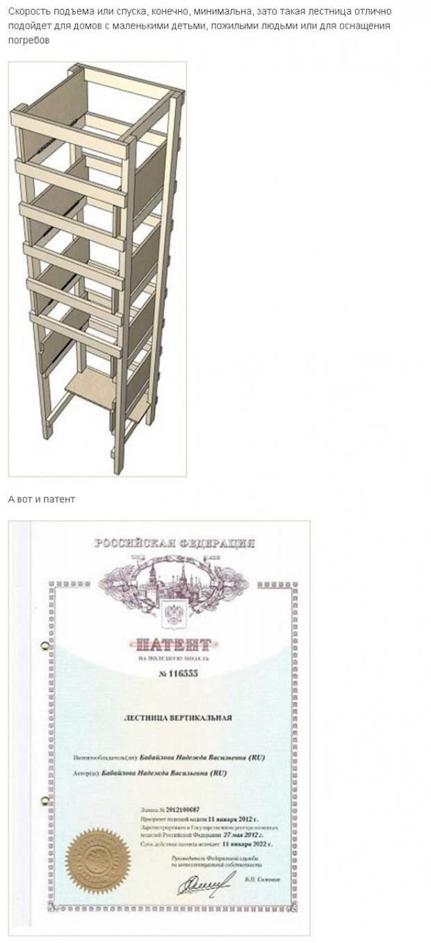 Вертикальная лестница Надежды Бабайловой, с которой нельзя упасть изобретение, лестница, пенсионер