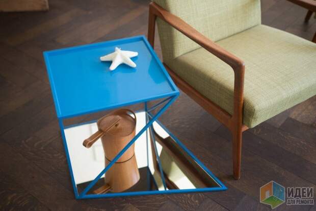 Минималистичная мебель, геометрический журнальный стол
