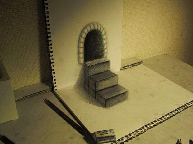 Лестница Нагаи Хидеюки 3d рисунки (10)