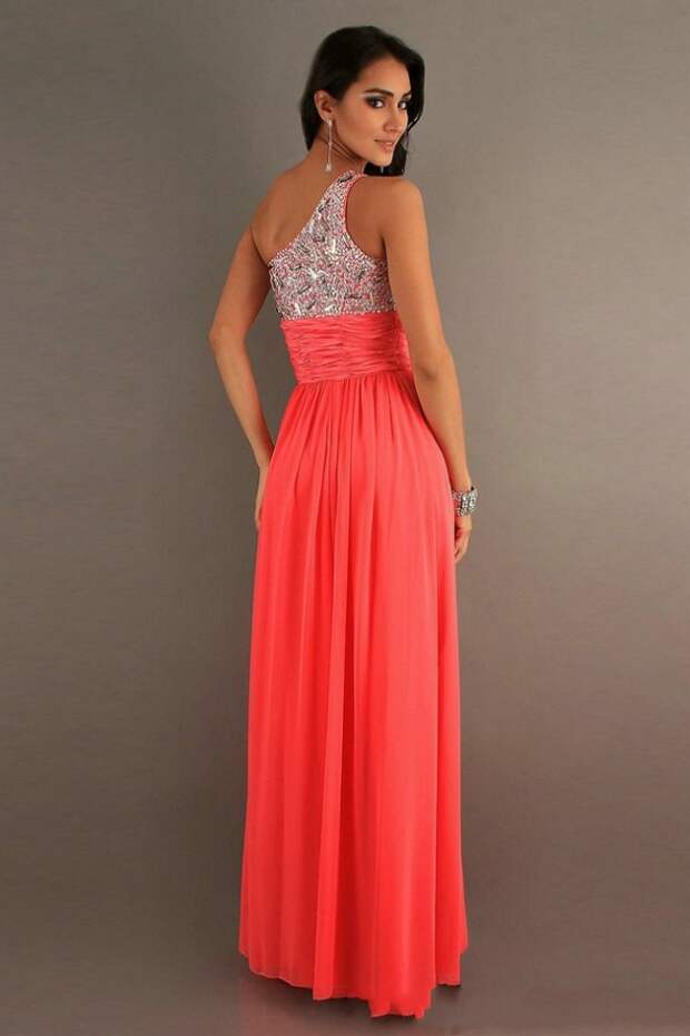 coral bridesmaid dresses long-0