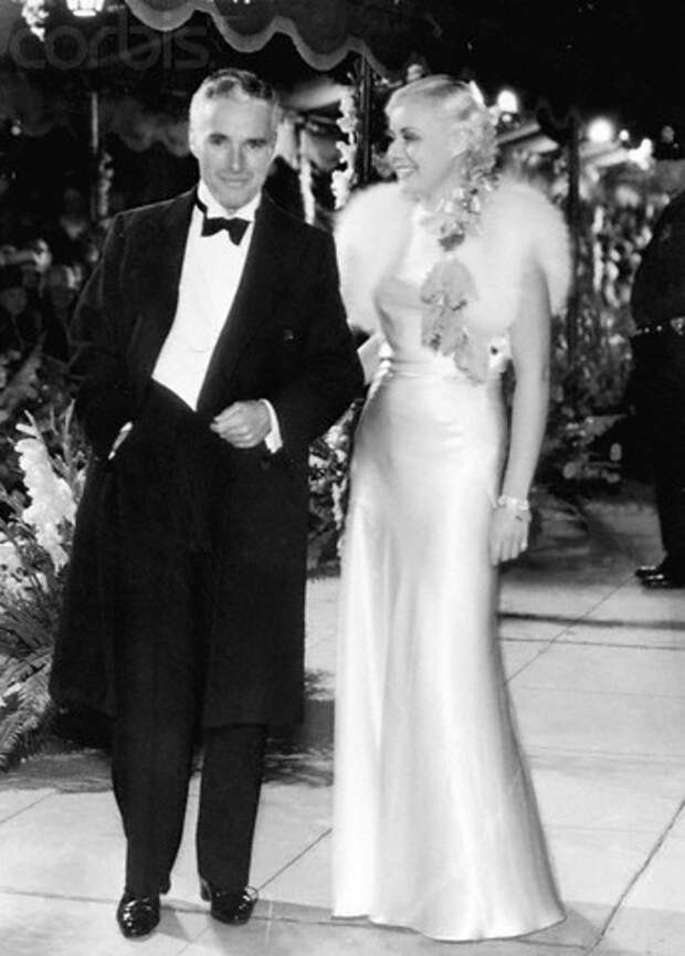 Paulette Goddard and Charlie Chaplin in Formal Attire