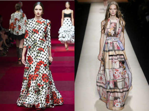 Сложные принты модных платьев весна-лето 2015