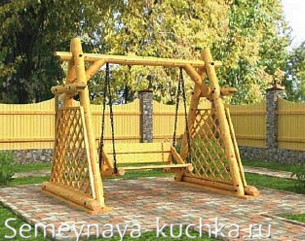 качели с обрешеткой 