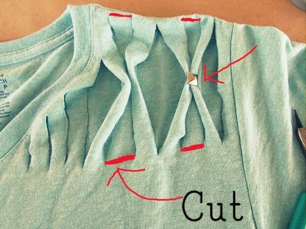 Переделка футболок в стильный наряд без использования швейной машинки