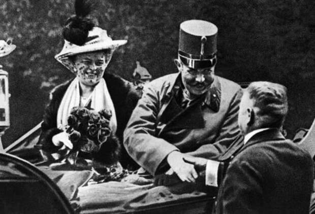 Archduke Franz Ferdinand with his wife on the day they were assassinated in 1914, an event that helped spark World War I