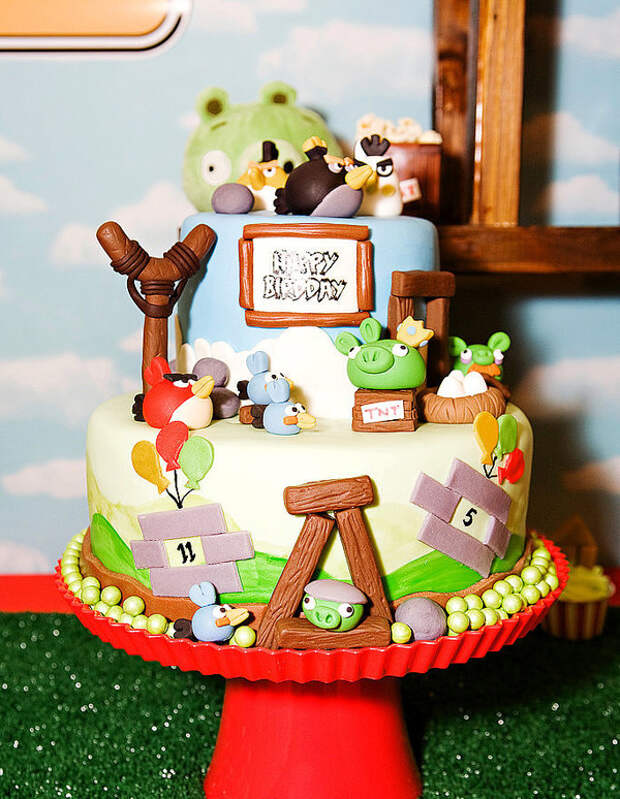 Angry Birds торт дети, еда, сладость, торт