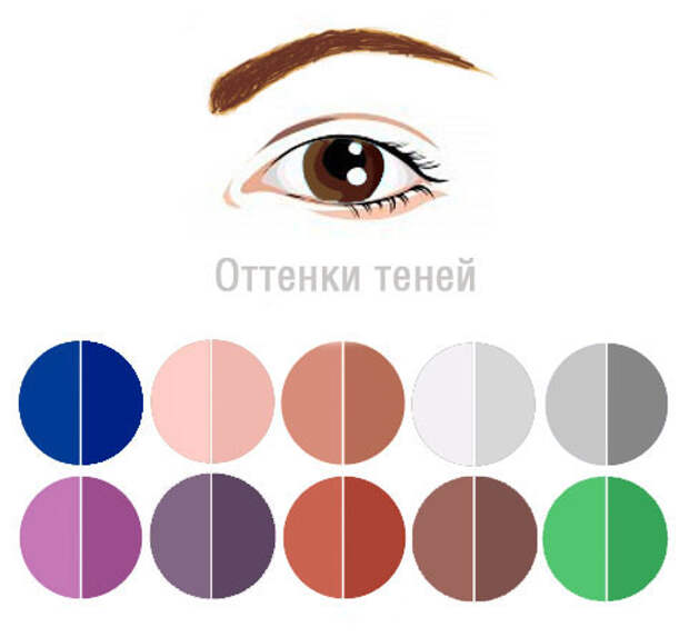 Схемы-подсказки, как подбирать тени под цвет глаз