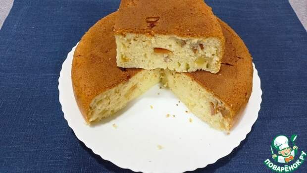 Кекс на ряженке с яблоками
