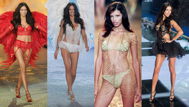 Адриана Лима на шоу Victoria’s Secret  2013, 2000 и 2014 года