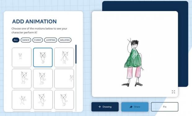Нейросеть для создания мультфильмов Animated Drawings. Наконец, можно выбрать одну из множества анимаций. Нейросеть для создания мультфильмов Animated Drawings. Наконец, можно выбрать одну из множества анимаций. Фото.