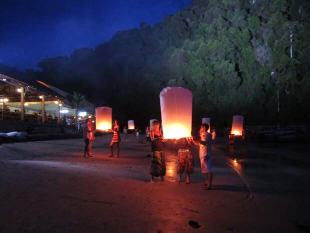 Lanterns on the Beach in Ao Nang, Thailand Movie Set