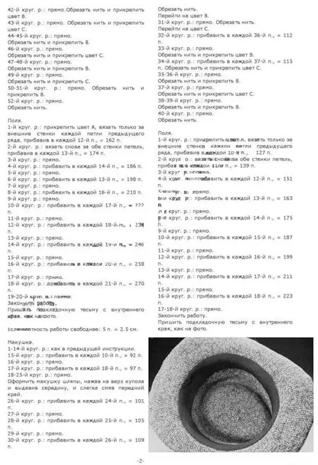 Шляпа крючком федора схема и описание