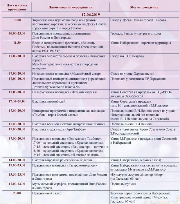 Программа торжественного мероприятия образец