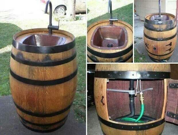 Умывальник из старой кадки