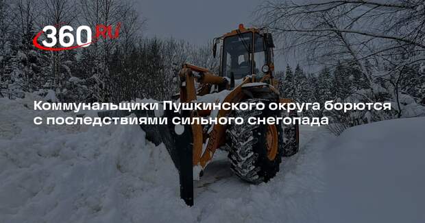 Коммунальщики Пушкинского округа борются с последствиями сильного снегопада