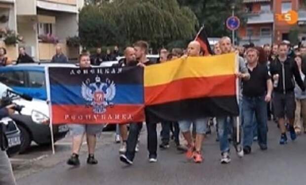 марш, неонацистов, германия, днр, флаг