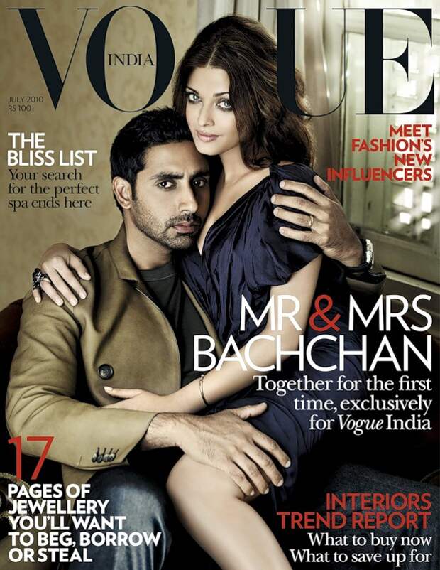 Айшвария Рай и Абхишек Баччан на обложке журнала Vogue